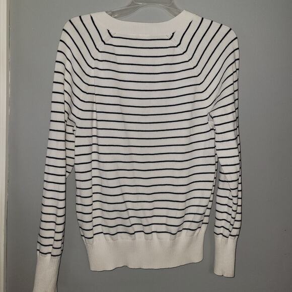 Gap Bon Vivant Womens Raglan Sweater Size XS White And Navy Stripe - Picture 8 of 11